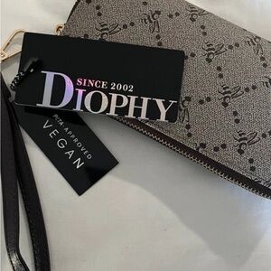 Diophy Vegan Wallet - Black and Brown
